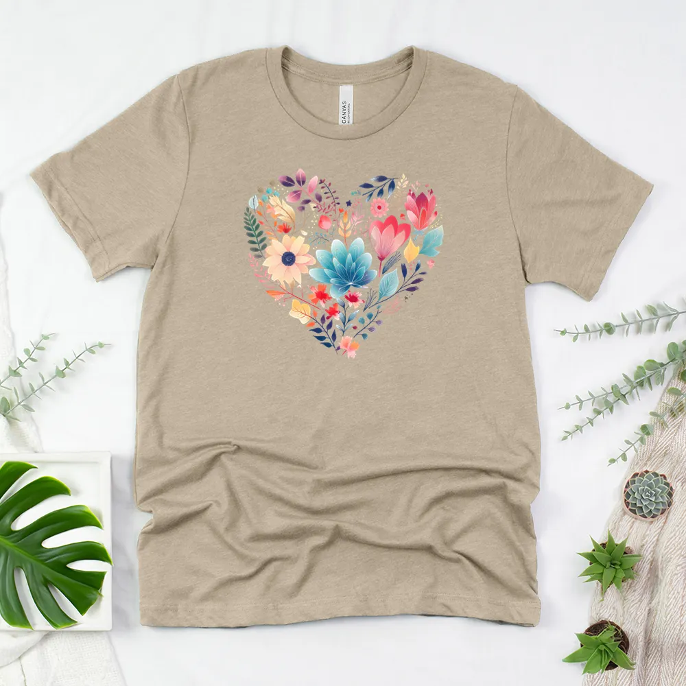 vibrant floral love unisex tee