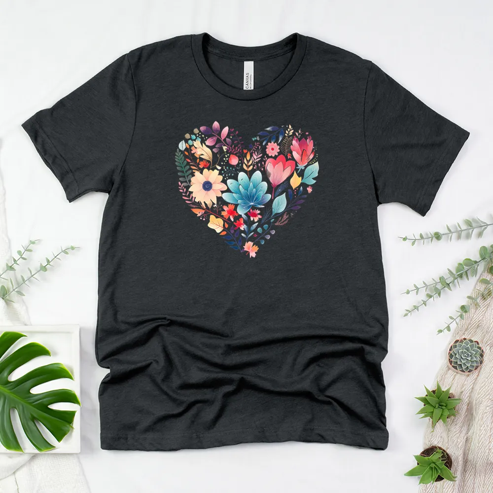 vibrant floral love unisex tee