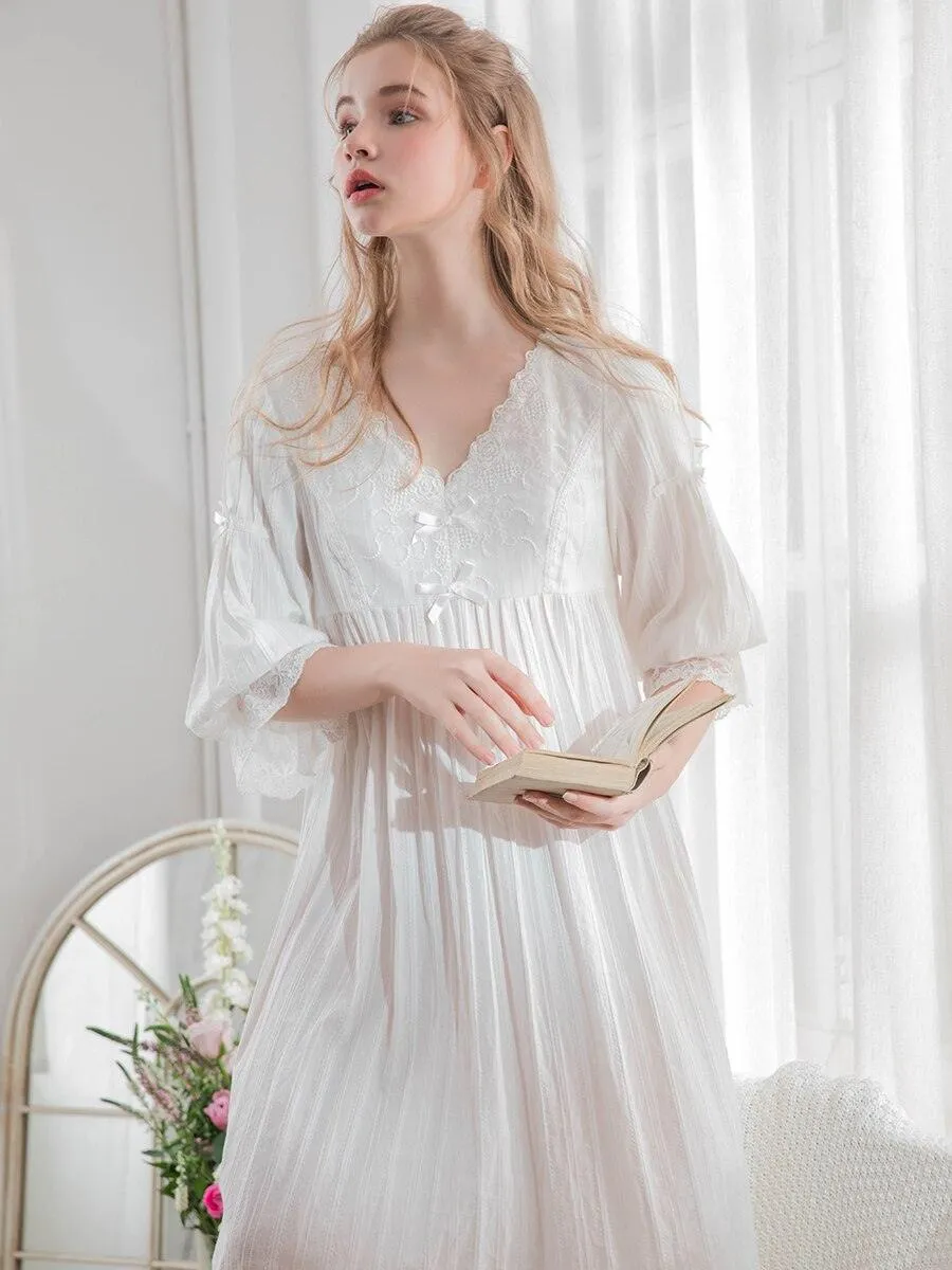 Victorian Nightgown, Vintage Cotton Nightgown